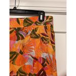 C&C California Women Linen Pants Wide Leg Orange Tropical Multi Color Size Large Photo 2