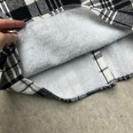 Source Unknown Black and White Plaid Flannel Shirt Jacket with Sherpa Lining Warm Oversized Med Photo 6