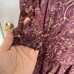 Rose + Olive  Dress Size Small Paisley 3/4 Sleeve Tie Waist Chiffon Ruffle Hem Photo 11