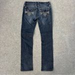 Rock Revival SORA straight jeans embroidered bling 28x33 charcoal flap pocket Photo 2