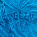 NFL Carolina Panthers T Shirt Women Medium Majestic Blue Short Sleeve  V Neck Photo 1