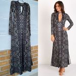 Free People  Cabaret Long Sleeve Maxi Dress Dark Combo XS Photo 1