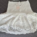 White Ruffled Mini Skirt Fit and Flare Photo 1