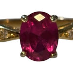 14k Yellow Gold with Ruby & Diamond Gemstones Women’s Ring size 8 Engagement Photo 0