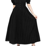 Disturbia Marcia Broderie Midaxi Dress in Black size 16 Puff Sleeve NWT Cotton Photo 0