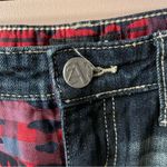 Allen B. by Allen Schwartz Red & Dark Blue Denim Cut Off Shorts Size 4 EUC Photo 10