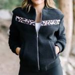 Zyia Active Flying V Black Cheetah Fleece Jacket Full Zip Womens XXXL 3XL Photo 0