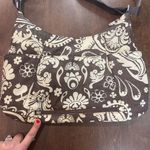 Baggallini  Floral Crossbody Bag Brown and Cream Nylon Blue Lining Pockets Zipper Photo 4