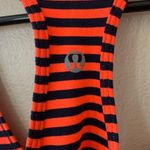 Lululemon Neon Orange and Black Striped Racerback Tank Size 4 Photo 4