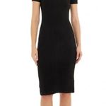 Donna Karan  Black Ribbed Bodycon Sweater Midi Dress Women’s Size Medium M Photo 6