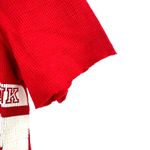 PINK Victoria's‎ Secret Size Small Top Shirt Red Waffle Weave Holiday Sleepwear Photo 3