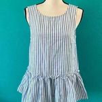 BeachLunchLounge  blue and white striped tank top in size small Photo 0