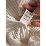 White Ribbed Button Front Long Sleeve Crop Top Size S White Photo 3