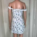 Beginning Boutique  White Blue Floral Off the shoulder Mini Dress bodycon Photo 1