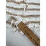 Madden NYC Striped Crochet Knit Shorts Women Drawstring Beach Boho Tan Sz L White Size L Photo 8