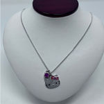 Hello Kitty Sanrio  Necklace/Pendant with Pink Gem‎ 9 1/2" Long Photo 0