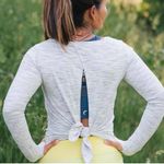 Zyia  Active Ash Grey Split Open Back Athleisure Long Sleeve Workout Tee Size S Photo 2