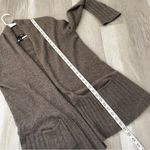 AQUA Cashmere Cardigan open front long womens Brown medium classic contemporary Photo 4
