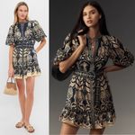 Farm Rio  Ainika Tropical Spendor Mini Dress Navy Blue XS NEW Photo 2