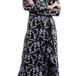 GIAMBATTISTA VALLI Ruffled Embroidered Sequined Organza Midi Dress Black Size 8 Photo 2