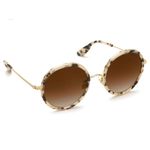 Krewe  18K gold plated round tinted tortoise grey sunglasses NEW Photo 2