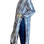 Thrill Jeans BLACK AND WHITE PLAID LONG BUTTON DOWN WITH SIDE SLITS (1X) Photo 0