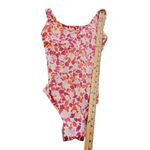LL Bean One Piece Swimsuit Floral Pink Vibrant Swimming Summer Vacation Size 8 Photo 2