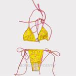NESSY SWIMWEAR Set Flora Triangle Top & Kendal Bottom, Pink/Yellow, XS Pink Photo 8