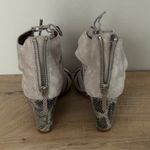 Donald Pliner Sandals Jeisa Lace Up Gladiator Snakeskin Heels Open Toe Shoes 7.5 Gray Photo 6