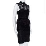 Alice + Olivia  Dress Women Size 0 Black lace with feathers Sleeveless Photo 10