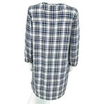 Madewell  Dress Women Size Medium Plaid Long Sleeve Shift Flannel Blue White Fall Photo 2