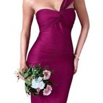 Windsor  burgundy maroon red one shoulder maxi dress Photo 0