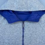 E02 Vintage Blue Reversible Zip Up Windbreaker Hoodie Jacket Photo 8