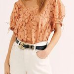 Free People  peach floral lace bodysuit Photo 0