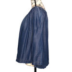 Cloth & Stone SMALL Off Shoulder Elastic Split Sleeve Side Chambray Denim Top Photo 2