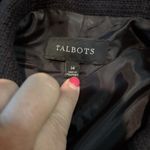 Talbots Women's Size 14 Black Zip Blazer Jacket Career cocktail 100% Cotton Photo 5