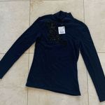 ZARA NWT $40 Blue/Black Appliqué Sweater Sz Small Photo 0
