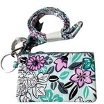 Vera Bradley Penelope’s Garden Lighten Up Zip ID Case and Lanyard Blue Purple Photo 0