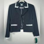 Harvé Benard New With Tags Harve Benard Jacket Blazer Black White Ribbon Trim Women’s Size 12 Photo 5