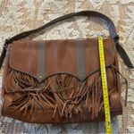 Fringed Tan and Gray Women's Bag Photo 2