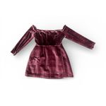 Hutch  Long-Sleeve Square-Neck Velvet Mini Dress Dusty Rose Sz 4 New Photo 3