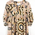 Ba&sh  Cleo V-Neck Mini Dress Size 8 Tie Dye Oversized Ikat Print Boho Casual Photo 9