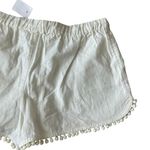 J CREW Cream Linen Blend Pom Fringe Shorts Size M NEW Size M Photo 6