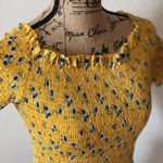 None Cute Summer Yellow Floral Top Good Condition Photo 0