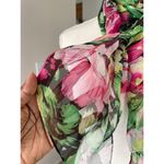 Women’s Floral Green & Pink Multicolored Scarf Photo 8