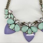 BaubleBar  Aqua‎ trio rhinestone statement necklace antiqued chain Photo 3