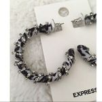 EXPRESS ✨HP✨Rhinestone Fabric Wrapped Hoop Earrings✨ Photo 2