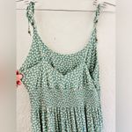American Eagle  Green Floral Smocked Tie Shoulder Sleeveless Jumpsuit Cottagecore Photo 12