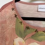 Rose Pink Floral Butterfly Fairy Top Beaded Silky Garden Summer Alfred Dunner XL Photo 3