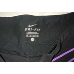 Nike Dri Fit Cropped Crop Capri Pants Womens Size XS Black Purple Photo 2